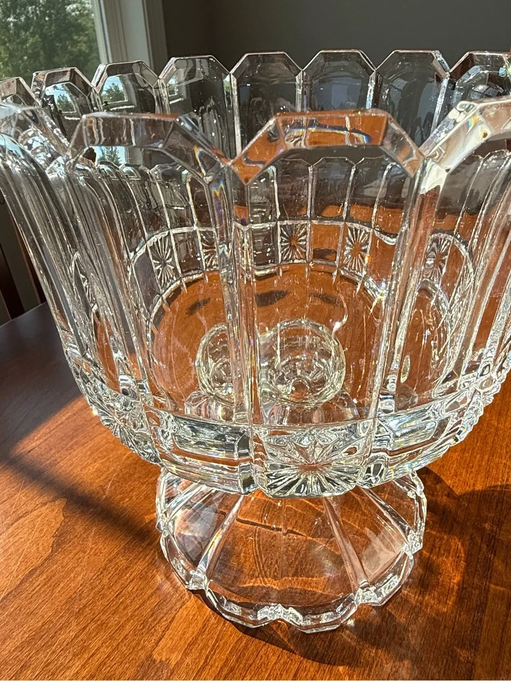 Vintage Shannon Crystal by Godinger Pedestal Bowl - 24% Lead Crystal